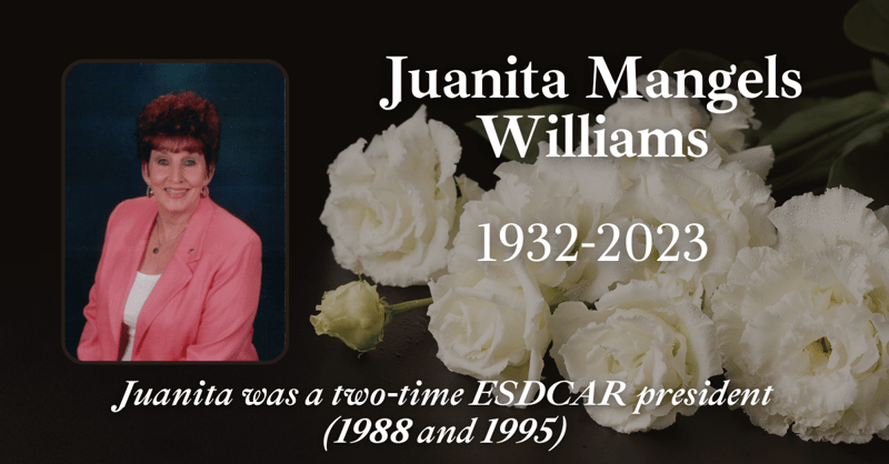 Juanita Mangels Williams, Past President, 1932-2023