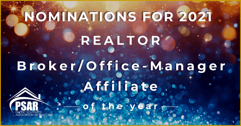 REALTOR®, Broker/Office Manage, Affiliate Of The Year and Service Award Nominations