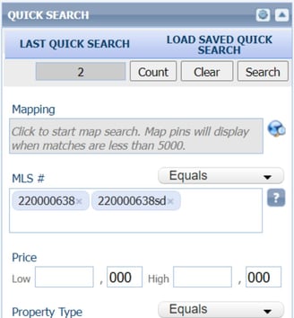 CRMLS Paragon Quick Search with SD