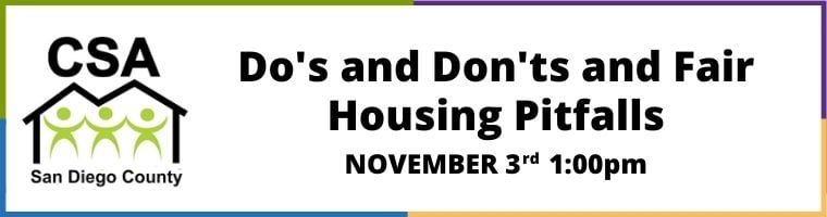 Do's and Don't and Fair Housing Pitfalls