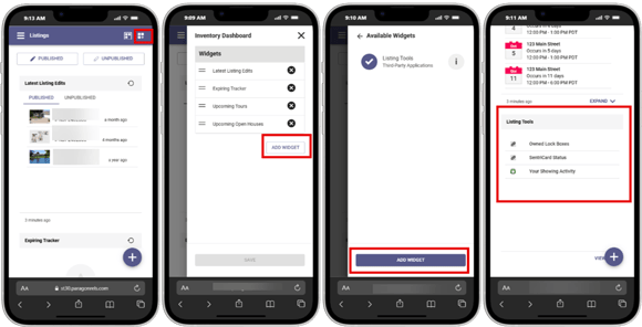 Listing Tools Widgets