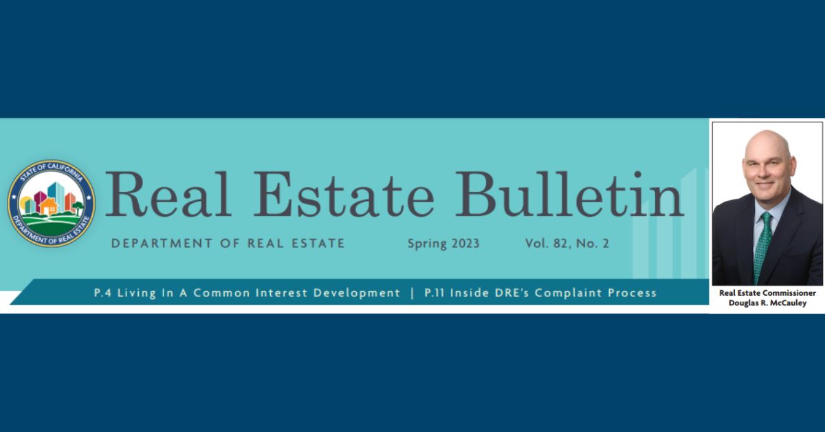 California Spring DRE Bulletin